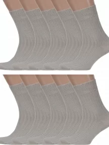 Комплект из 10 пар мужских носков Брестские (БЧК) из 100% хлопка, 10-14С2220, рис. 055, ПЕСОЧНЫЕ