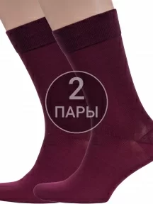 Комплект из 2 пар мужских носков Sergio Di Calze (PINGONS) из мерсеризованного хлопка, 2-17SC6, БОРДОВЫЕ