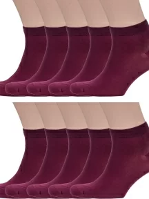 Комплект из 10 пар мужских носков Sergio di Calze (PINGONS) из мерсеризованного хлопка, 10-17SC7, БОРДОВЫЕ