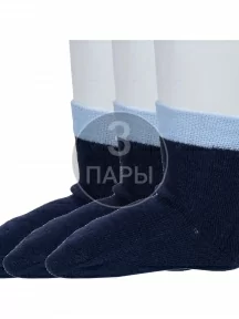 Комплект из 3 пар детских носков "Борисоглебский трикотаж", 3-8С19, ТЕМНО-СИНИЕ