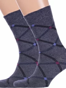 Комплект из 2 пар мужских носков Брестские (БЧК), 2-15с2125, рис. 507, ТЕМНО-СЕРЫЕ МЕЛАНЖ