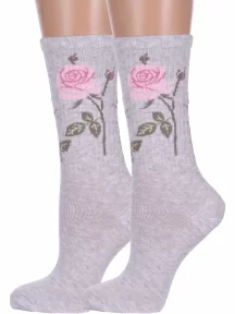 Комплект из 2 пар женских спортивных носков Брестские (БЧК), 2-20С1141, рис. 569, СВЕТЛО-СЕРЫЕ МЕЛАНЖ