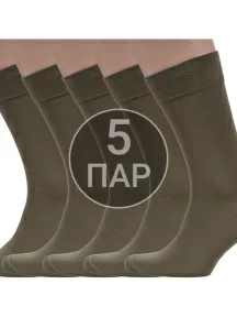 Комплект из 5 пар мужских носков Sergio Di Calze (PINGONS) из мерсеризованного хлопка, 5-17SC6, ХАКИ