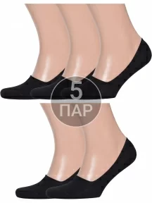Комплект из 5 пар мужских подследников Grinston socks (PINGONS) ЧЕРНЫЕ (5-20D4)