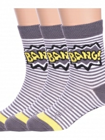 Комплект из 3 пар детских носков Conte kids, 3-5С-11СП, рис. 296, ТЕМНО-СЕРЫЕ