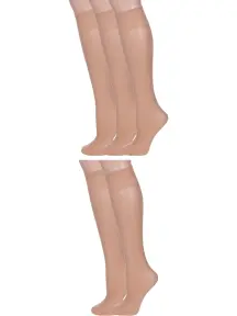 Комплект из 5 пар женских гольфов Conte Natural, телесные (5-14С-57СП/Tension soft 40Г)