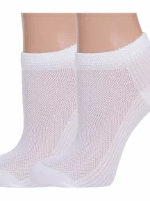 Комплект из 2 пар женских носков Grinston socks (PINGONS) из микромодала, 2-17D3, БЕЛЫЕ