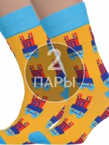 Комплект из 2 пар мужских носков MSCLUB №М38 ЖЕЛТЫЕ (2-nm-417)