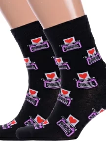 Комплект из 2 пар носков Hobby Line, 2-нус80153-20-17, ЧЕРНЫЕ