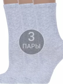 Комплект из 3 пар женских спортивных носков Conte, 3-20С-20СП, рис. 000, СВЕТЛО-СЕРЫЕ