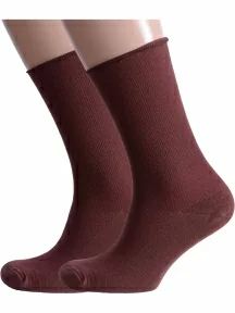 Комплект из 2 пар мужских носков Альтаир, 2-С198, ШОКОЛАД