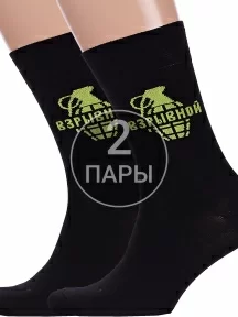 Комплект из 2 пар мужских носков Брестские (БЧК) рис. 458, ЧЕРНЫЕ (2-20С2146)