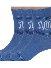 Комплект из 3 пар детских носков RuSocks (Орудьевский трикотаж) рис. 01, ТЕМНО-ГОЛУБЫЕ (3-Д3-13499)