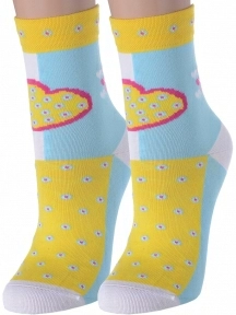 Комплект из 2 пар женских носков LORENZLine, 2-Д16, ЖЕЛТЫЕ