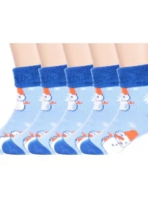 Комплект из 5 пар детских махровых носков LORENZline, 5-Л14, СИНИЕ