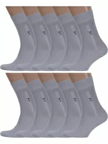 Комплект из 10 пар мужских бамбуковых носков ХОХ, 10-X-1113, СЕРЫЕ