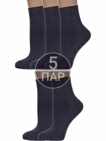 Комплект из 5 пар женских носков без резинки ХОХ, 5-G-1406, ТЕМНО-СЕРЫЕ
