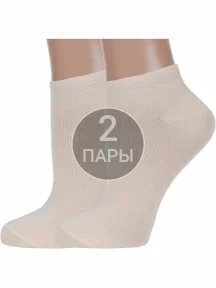 Комплект из 2 пар женских бамбуковых носков ХОХ БЕЖЕВЫЕ (2-G-1125)