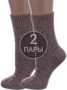 Комплект из 2 пар женских полушерстяных носков RuSocks (Орудьевский трикотаж) БЕЖЕВЫЕ (2-Ж-185)
