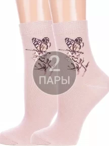 Комплект из 2 пар женских носков Брестские (БЧК) рис. 606, КАПУЧИНО (2-14с1100)