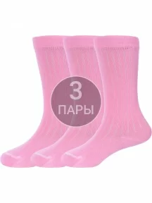 Комплект из 3 пар детских получулков Альтаир ЯРКО-РОЗОВЫЕ (3-А15)