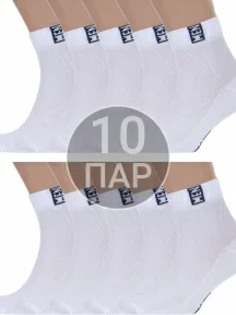 Комплект из 10 пар мужских носков RuSocks (Орудьевский трикотаж) БЕЛО-СИНИЕ (10-М-2211)