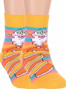 Комплект из 2 пар детских махровых носков Брестские (БЧК), 2-14С3060, рис. 824, ТЕМНО-ЖЕЛТЫЕ