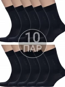 Комплект из 10 пар мужских носков Брестские (БЧК), 10-14С2223, рис. 013, ЧЕРНЫЕ