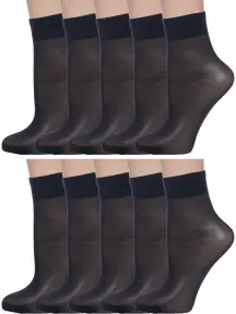 Комплект из 10 пар женских капроновых носков Conte Nero, черные (10-14С-55СП/Tension soft 40Н)