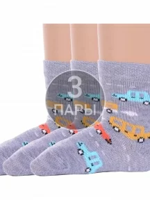 Комплект из 3 пар детских носков Брестские (БЧК), 3-14С3081, рис. 4050, СЕРЫЕ МЕЛАНЖ
