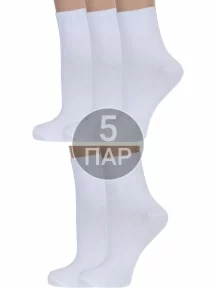 Комплект из 5 пар женских носков без резинки ХОХ БЕЛЫЕ (5-G-1406)
