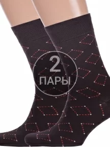 Комплект из 2 пар мужских носков Брестские (БЧК), 2-14с2122, рис. 468, ТЕМНО-КОРИЧНЕВЫЕ