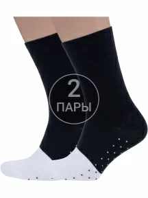 Комплект из 2 пар мужских носков MSCLUB №М47 ЧЕРНО-БЕЛЫЕ (2-nm-531)