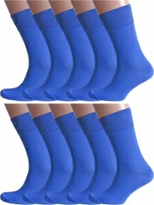 Комплект из 10 пар мужских носков Альтаир, 10-H226, СИНИЕ