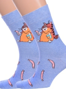 Комплект из 2 пар мужских носков Брестские (БЧК), 2-23С2155, рис. 504, ГОЛУБЫЕ МЕЛАНЖ
