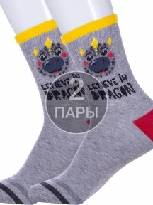 Комплект из 2 пар детских спортивных носков «Красная ветка» СЕРЫЕ (2-С-2168)