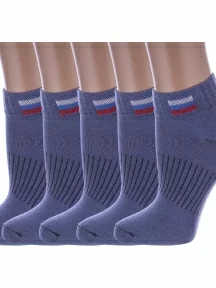 Комплект из 5 пар детских спортивных носков Альтаир, 5-С200, ДЖИНСОВЫЕ