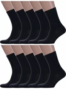 Комплект из 10 пар мужских носков GRAND LINE, 10-М-120, ЧЕРНЫЕ