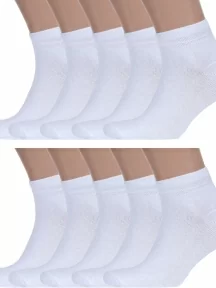 Комплект из 10 пар мужских носков Альтаир, 10-А202, БЕЛЫЕ