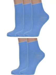 Комплект из 5 пар женских носков без резинки ХОХ, 5-G-1406, ГОЛУБЫЕ