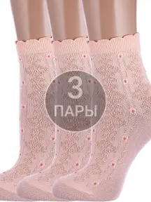 Комплект из 3 пар детских носков "Красная ветка" ПЕРСИКОВЫЕ (3-С-747)
