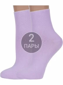 Комплект из 2 пар женских носков без резинки ХОХ СИРЕНЕВЫЕ (2-G-1406)
