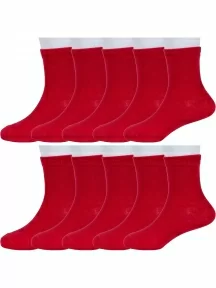 Комплект из 10 пар детских носков Гамма, 10-С765, КРАСНЫЕ