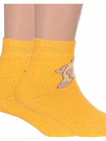 Комплект из 2 пар детских махровых носков Брестские (БЧК), 2-14С3060, рис. 998, ЖЕЛТЫЕ