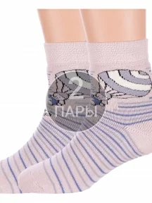 Комплект из 2 пар детских махровых носков Брестские (БЧК), 2-14С3060, рис. 411, ПЕРЛАМУТРОВЫЕ