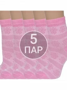 Комплект из 5 пар женских носков Альтаир, 5-С117, РОЗОВЫЕ