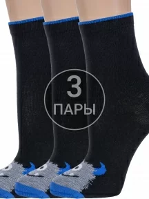 Комплект из 3 пар детских носков "Красная ветка", 3-С-2105, ЧЕРНО-СИНИЕ