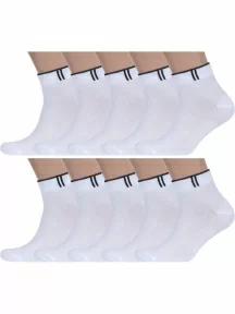 Комплект из 10 пар спортивных носков Альтаир, 10-С192, БЕЛЫЕ