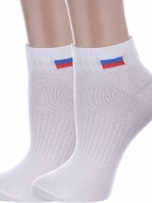 Комплект из 2 пар детских спортивных носков Альтаир, 2-С200, БЕЛЫЕ