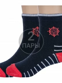 Комплект из 2 пар детских носков "Борисоглебский трикотаж", 2-8С33, ТЕМНО-СИНИЕ